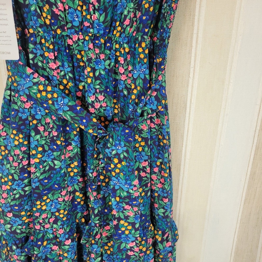 NEW Melloday Floral Maxi Dress Blue Size Medium Cottagecore Prairie - Picture 11 of 12